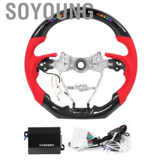 Soyoung Car  Performance Carbon Fiber Race Display Steering Wheel Preforated Leather Fit for Toyota Camry/Corolla/RAV4/Avalon 18-20