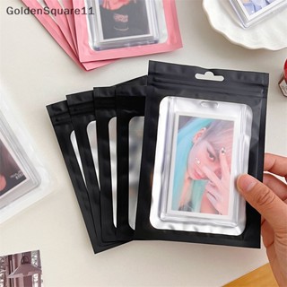 Goldensquare ถุงซิปล็อค เนื้อแมตต์ สีโปร่งใส สําหรับใส่โฟโต้การ์ด ของขวัญ 10 ชิ้น