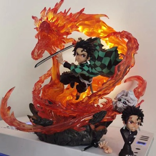 ฟิกเกอร์ Demon Slayer พร้อมไฟ LED GK แกะสลักง่าย