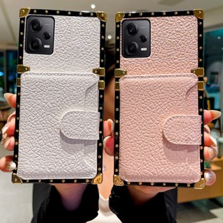 เคสโทรศัพท์มือถือ ทรงสี่เหลี่ยม พร้อมช่องใส่บัตร สําหรับ Xiaomi Redmi 12c 10c 10a 9c 9a 9t