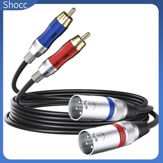 Shocc สายเคเบิลเชื่อมต่อเสียง Dual Xlr 3-pin Male To Dual Rca Male Audio Cable Dual Xlr To Dual Rca Plug Patch Cord Connector Wire