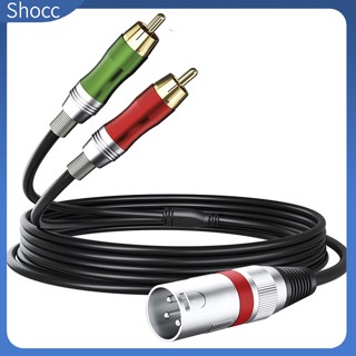 Shocc 2RCA To XLR Male/Female Y Splitter Patch Cable XLR To RCA Plug อะแดปเตอร์สายเคเบิ้ลเสียงเชื่อมต่อสายไฟ