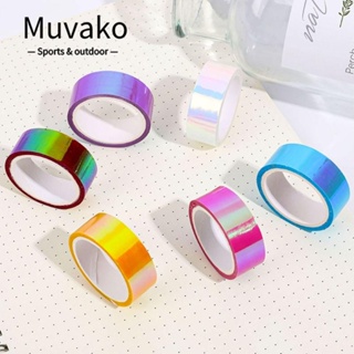 MUVAKO เทปโฮโลแกรม ลายกราฟฟิค สีรุ้ง ลอกออกได้ สําหรับตกแต่งสมุดภาพ นักเรียน