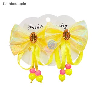 [fashionapple] กิ๊บติดผม ประดับโบว์ และพู่ สีสันสดใส สไตล์เจ้าหญิง สําหรับเด็กผู้หญิง พร้อมส่ง