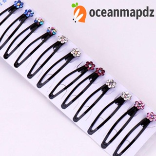 OCEANMAPDZ กิ๊บติดผม ประดับคริสตัล พลอยเทียม สีดํา จํานวน 12 ชิ้น ต่อชุด