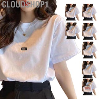 Cloudshop1 Short Sleeve T Shirt  Printed Female Tee Comfortable Polyester Fiber for Shopping