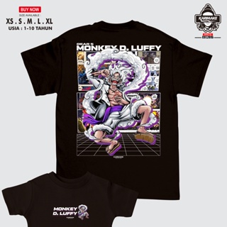 เสื้อยืดผ้าฝ้ายพิมพ์ลายOne Piece MONKEY D LUFFY NIKA GEAR 5 FIFTH V3 [S-5XL]