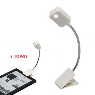 ALISOND1 ไฟฉาย LED แบบคลิปหนีบ แบบพกพา ยืดหยุ่น สําหรับอ่านหนังสือ แท็บเล็ต