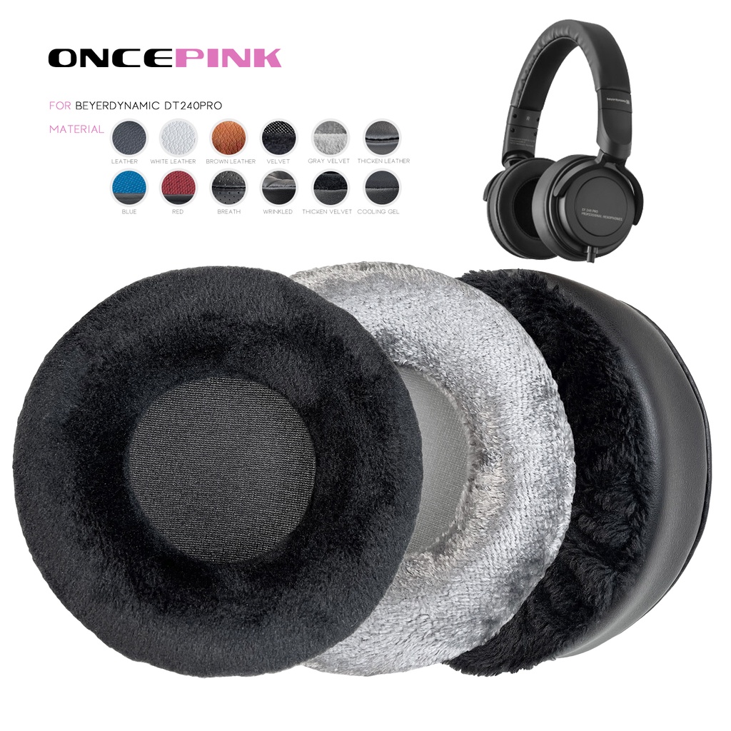 Oncepink เปลี่ยนแผ่นรองหูฟังสําหรับ Beyerdynamic DT240 Pro DT240PRO หูฟัง Thicken เบาะ Earmuffs Head