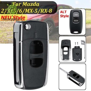 เคสรีโมตกุญแจรถยนต์ 2 ปุ่ม แบบเปลี่ยน สําหรับ Mazda 2 3 5 6 MX-5 RX-8