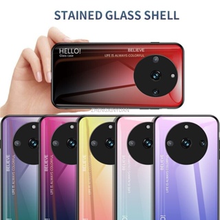 เคสโทรศัพท์มือถือกระจกนิรภัย กันกระแทก ไล่โทนสี สําหรับ Realme 11 Pro Plus 5G 2023 Realme11 11Pro 11Pro+ Realme11Pro