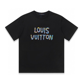 LV เสื้อยืดคอกลม ผ้าฝ้าย พลัสไซซ์ สําหรับคู่รัก