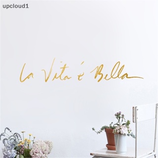 [upcloud1] สติกเกอร์ไวนิล ลาย Italian Byword Phrase Art สําหรับติดตกแต่งผนังห้อง ออฟฟิศ [TH]