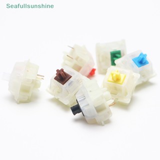 Seaf&gt; สวิตช์คีย์บอร์ดเมคคานิคอล SMD RGB MX Stem 5 pin สีเหลืองน้ํานม 10 ชิ้น