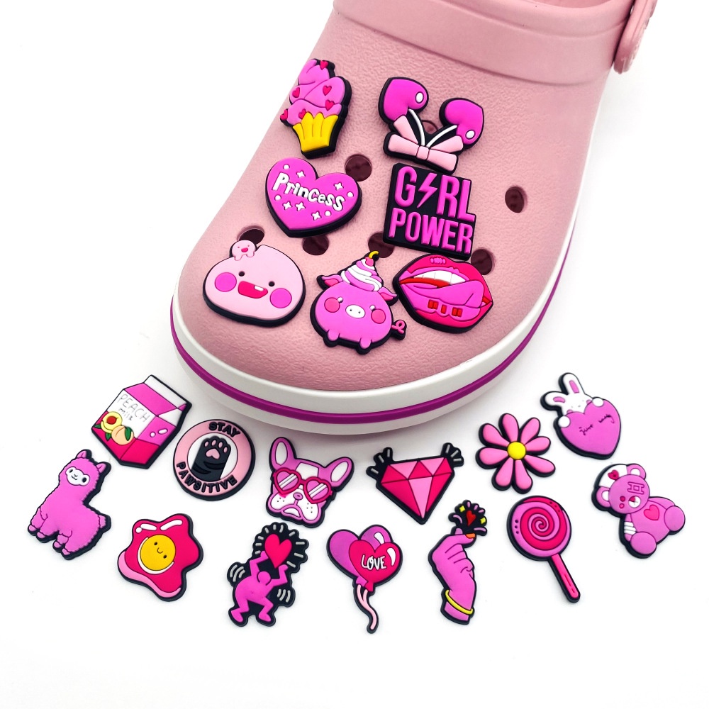 การ์ตูนไข่แกะ Croc Charms หมูหมี Jibbits สําหรับ Croc สีชมพู Lollipop รองเท้า Charms Pins ดอกไม้เชอร์รี่ Jibitz Crocks สําหรับชายรองเท้าอุปกรณ์ตกแต่ง