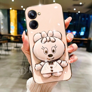 เคสโทรศัพท์มือถือนิ่ม ลายการ์ตูนน่ารัก 3D พร้อมขาตั้งกระจก สําหรับ Realme 11 10 Pro+ Pro 5G Coca-Cola Edition C53 C55 NFC G4G Plus Realme11Pro+