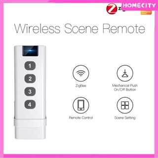 [พร้อม] Tuya Zigbee Smart Scene Switch 4 Gang Remote Portable สำหรับสถานการณ์การทำงานอัตโนมัติในบ้านอัจฉริยะ