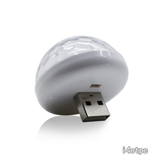 I4otpc Mini USB ควบคุมด้วยเสียง RGB LED Ball Light สําหรับรถยนต์ Android Apple Phone