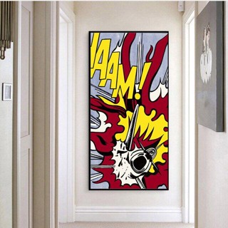 โปสเตอร์ภาพวาดผ้าใบ รูปศิลปะ Roy Lichtenstein ขนาดใหญ่ สําหรับตกแต่งผนังห้องนั่งเล่น