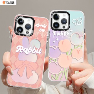 เคสโทรศัพท์มือถือแบบแข็ง ลายดอกทิวลิป กระต่าย ไล่โทนสี หรูหรา สําหรับ Infinix Hot 30i Smart 7 Smart 6 Smart 5 Hot 11 Play Hot 10 Play Hot 10 Lite Hot 20s BY