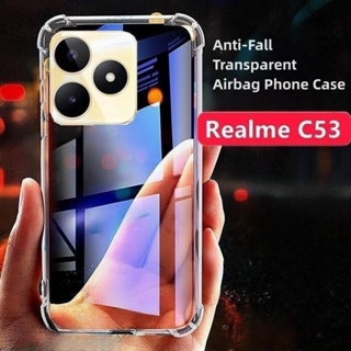 เคสโทรศัพท์มือถือ ซิลิโคน กันกระแทก ป้องกันเลนส์กล้อง สี่มุม สําหรับ Realme C53 C 53 Narzo N53 C55 2023