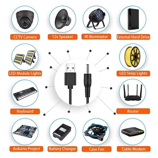 จัดส่งรวดเร็วสายไฟ Usb to DC 3.5x1.35/5.5x2.1/5.5x2.5/4.0x1.7/2.5x0.7 มม.พอร์ต DC สายชาร์จสายไฟ