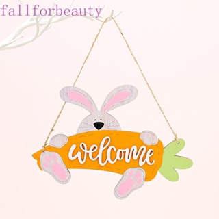 FALLFORBEAUTY จี้ป้ายไม้ รูปตัวอักษรอีสเตอร์น่ารัก ใช้ง่าย แฮนด์เมด DIY สําหรับตกแต่งบ้าน ปาร์ตี้อีสเตอร์