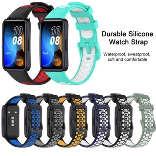 Sl| Huawei Band 8 สายนาฬิกาข้อมือ ปรับได้ สองสี กันเหงื่อ มีสไตล์ พร้อมสายรัดข้อมือ แบบหนา เหมาะสําหรับทุกโอกาส