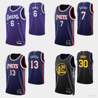 เสื้อกีฬาบาสเก็ตบอล ลายทีมชาติฟุตบอล NBA Edition 75th Anniversary City Lakers James Brooklyn Nets Durant Irving Harden Warriors 2022 146299