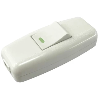 [ 1 ชิ้น ] ST-SW3084 สีขาว White สวิทช์กลางทาง เปิด/ปิด ON-OFF 10A 250V ต่อกลางสาย Inline Switch สวิทช์กระดก Rocker S...