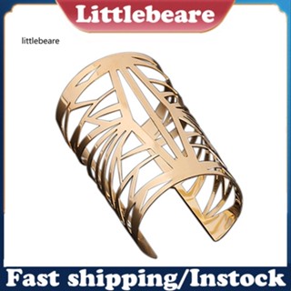 &lt;littlebeare&gt; ใหม่ กําไลข้อมือแฟชั่น ลายฉลุ สีทอง เครื่องประดับ ของขวัญ