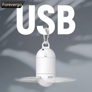 Forevergo พัดลมแขวนเพดาน 5 ใบพัด USB แบบพกพา สําหรับตั้งแคมป์ หอพัก เต็นท์ M8Z8