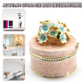 Small Jewelry Trinket Box Flower Butterfly Pattern Mini Earrings Storage Box