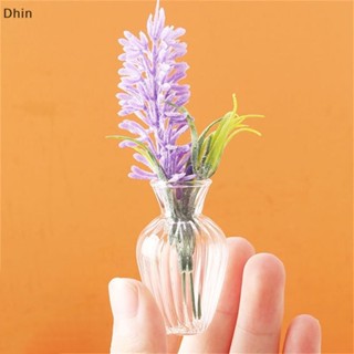 [Dhin] 1:12 Dollhouse Miniature Lavender Vases  Flower Pots  Model Garden Home Decor Doll House Accessories COD