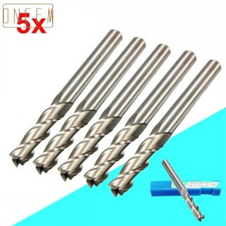 【ONCEMOREAGAIN】CNC drill bit for end mill Drill Bit 5Pcs Long Aluminium End Mill Cutter