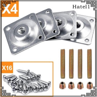 [Hatel] 4x Leg Mounting Plates Metal Iron Sheets Couch Connectors Sofa Mat Leg Pads Industrial Grade Furniture Leg Attachment Plates for Workbench Sofa