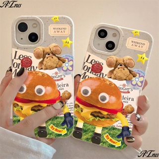 เคสโทรศัพท์มือถือ แบบนิ่ม ลายแฮมเบอร์เกอร์ กันกระแทก สําหรับ Apple Iphone 13 7811 14pro max 12 plus 4JHI