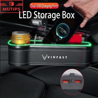 Vinfast กล่องเก็บของ LED พร้อมช่องชาร์จ USB สําหรับ 7 8 9 VF8 VF9 Fadil VF E34 LUX A SA 2.0 President