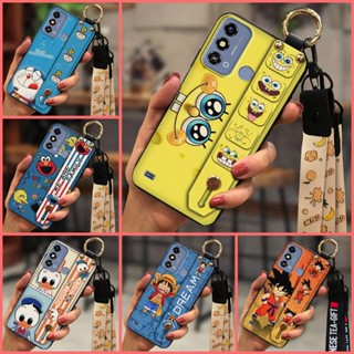 Phone Holder Anti-dust Phone Case For ZTE Blade A53 Lanyard Wristband Waterproof Cartoon protective Shockproof armor case