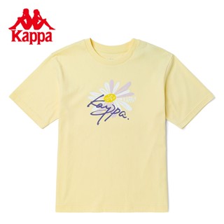 Kappa Kappa เสื้อยืดลําลอง แขนสั้น พิมพ์ลาย เหมาะกับการเล่นกีฬา สําหรับสตรี