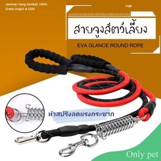 Only pet สายจูงสัตว์เลี้ยง สายจูงหัวสปริงสุนัข หมา พร้อมที่จับ EVA เรืองแสง