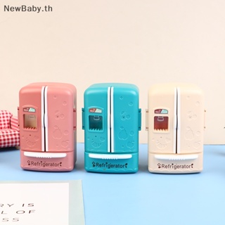 Newbaby โมเดลตู้แช่แข็ง ประตูคู่ ขนาดเล็ก 1:12 อุปกรณ์เสริม สําหรับตกแต่งบ้านตุ๊กตา ห้องครัว