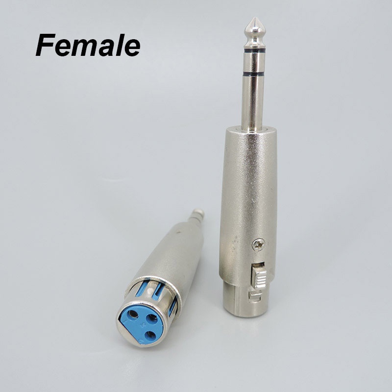อะแดปเตอร์ปลั๊กแจ็คไมโครโฟน ตัวผู้ 6.5 เป็น 3Pin XLR ตัวเมีย ชุบนิกเกิล 3 ขั้ว ขนาด 1/4 นิ้ว 6.35 มม. สีเงิน a1
