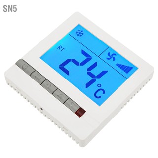 SN5 LCD Digital Thermostat Delay Compressor Protection พัดลมคอยล์ยูนิตควบคุมอุณหภูมิ