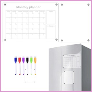 กระดานไวท์บอร์ดอะคริลิค แม่เหล็ก แบบพกพา สําหรับเขียนปฏิทิน และลบได้