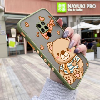 สําหรับ Huawei Mate 20 Mate 20 Pro เคสการ์ตูนหมีน่ารัก แฟชั่น กันกระแทก เคสโทรศัพท์แข็ง ขอบสี่เหลี่ยม ซิลิโคน รูปแบบการป้องกัน