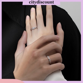 &lt;citydiscount&gt; แหวนคู่รัก เปิดกลวง บิดได้ ของขวัญวันวาเลนไทน์ ผู้หญิง ผู้ชาย แหวนนิ้ว พลอยเทียม เครื่องประดับแฟชั่น 1 คู่