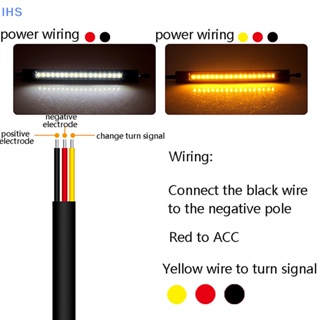 [IHS] แถบไฟเลี้ยว LED DRL สีเหลืองอําพัน 12V 1 ชิ้น