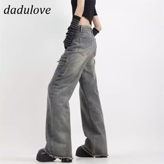 DaDulove💕 New American Ins High Street Retro Washed Jeans Niche High Waist Wide Leg Pants Large Size Trousers