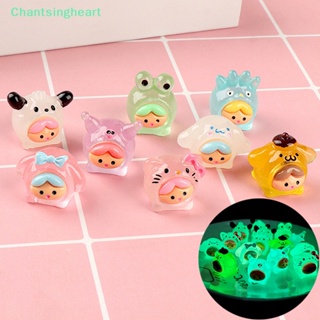 &lt;Chantsingheart&gt; จี้เรซิ่นเรืองแสง รูปการ์ตูน Ch 3D สุ่มสี สําหรับทําเครื่องประดับ ต่างหู พวงกุญแจ DIY 3 ชิ้น